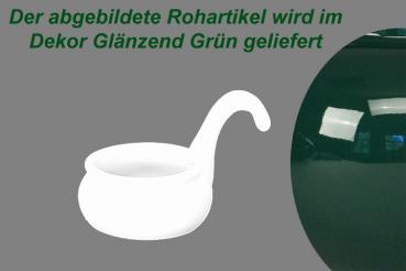 Teelicht mit Henkel glänzend grün