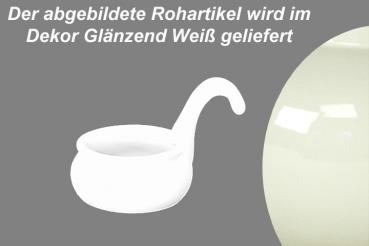 Teelicht mit Henkel glänzend weiß