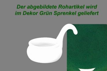 Teelicht mit Henkel grün Sprenkel