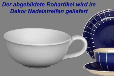 Teeschale blau Nadelstreifen