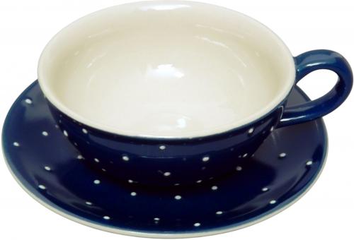 Teetasse Roxi groß blau 1 Punkt