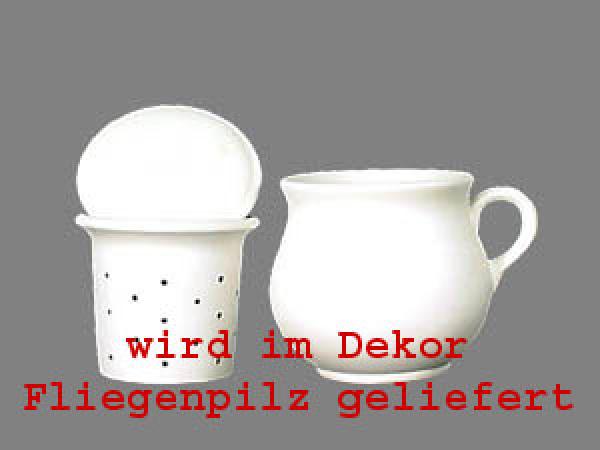 Mollytasse mit Sieb und Deckel Fliegenpilz