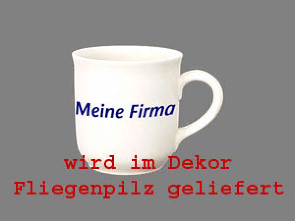 Kaffeebecher mit Schrift Fliegenpilz