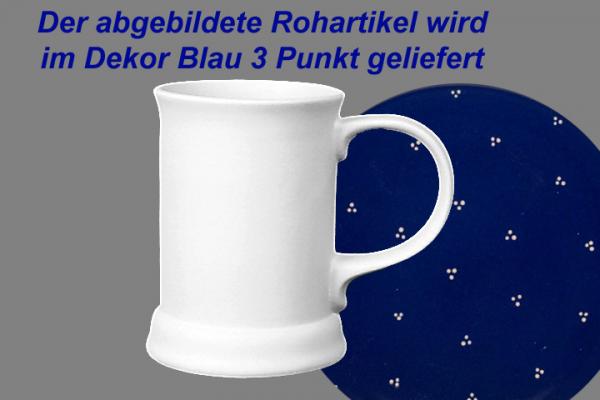 Bierkrug 0,3 l blau 3 Punkt