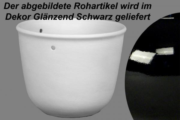 Blumenampel glänzend schwarz