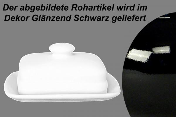 Butterdose glänzend schwarz