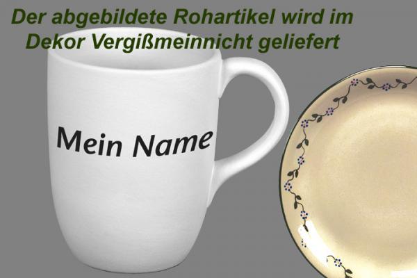 Cappuccino mit Schrift Vergissmeinnicht