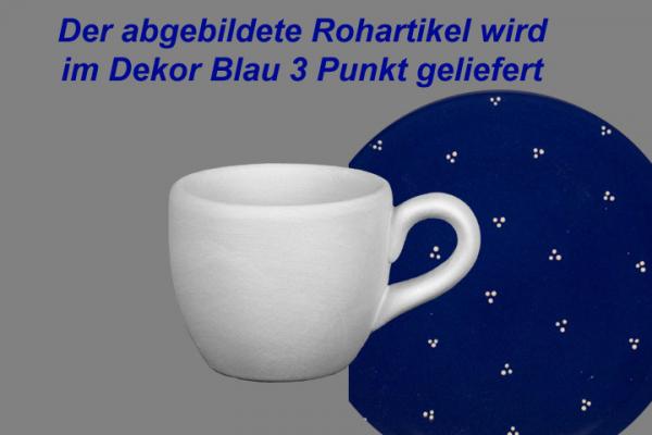 Espresso-Tasse blau 3 Punkt