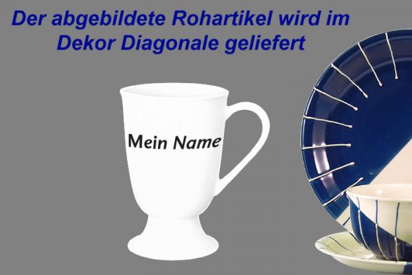 Fußtasse mit Schrift Diagonale