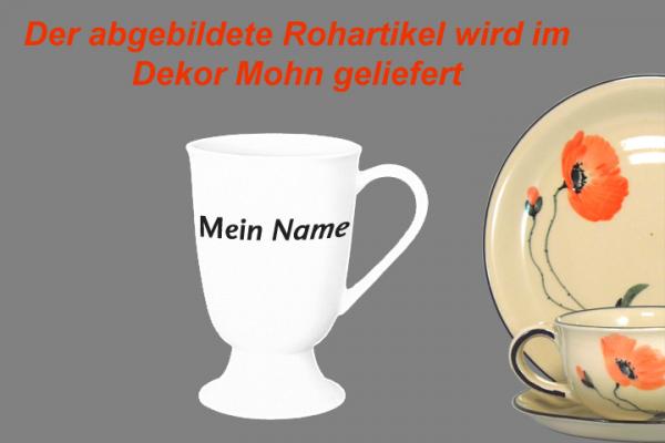 Fußtasse mit Schrift Mohn