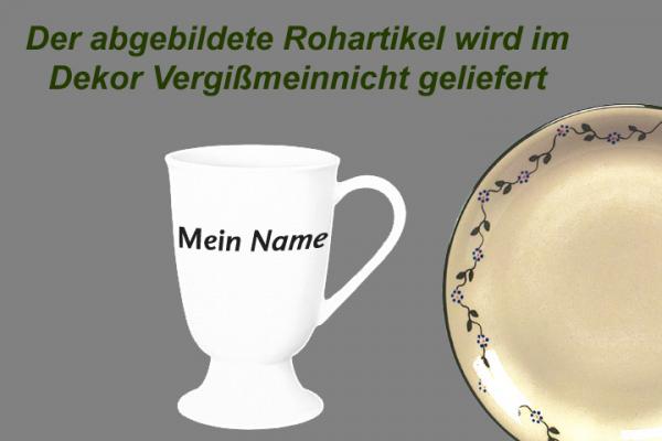 Fußtasse mit Schrift Vergissmeinnicht