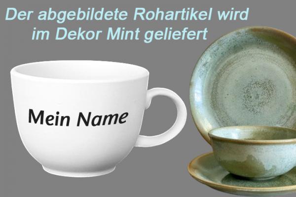 Jumbotasse mit Schrift Mint