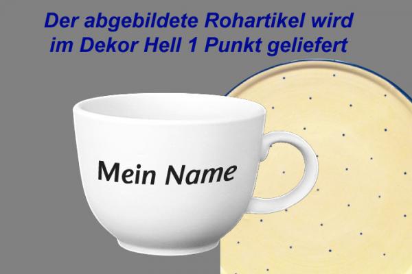 Jumbotasse mit Schrift hell 1 Punkt