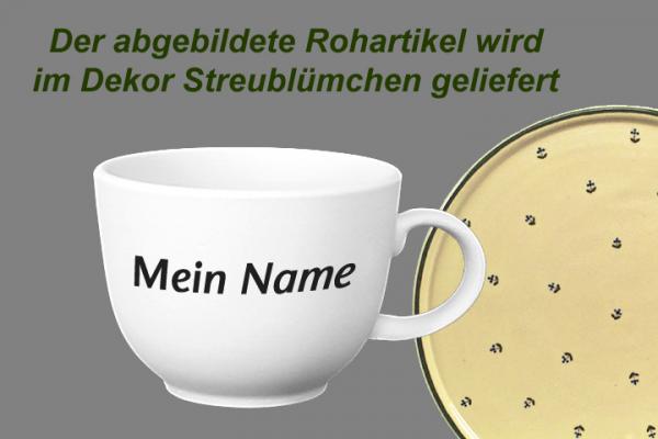 Jumbotasse mit Schrift Streublume