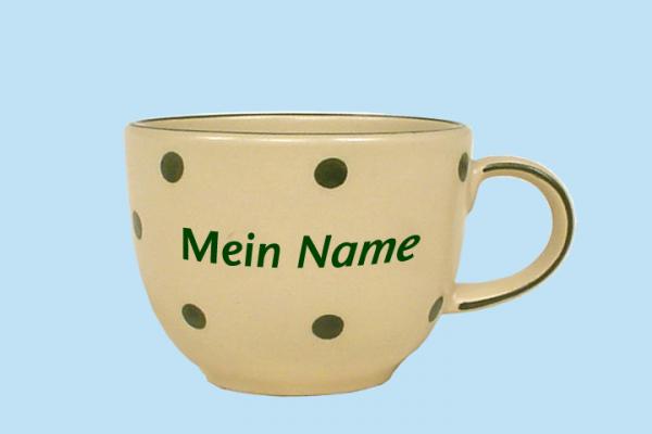 Jumbotasse mit Schrift Elli grün