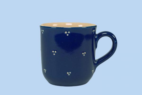 Kaffeebecher blau 3 Punkt