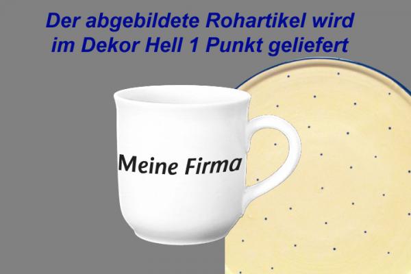 Kaffeebecher mit Schrift hell 1 Punkt