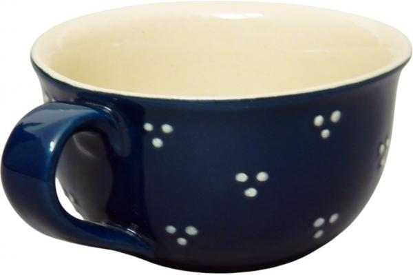 Kaffeeobertasse blau 3 Punkt