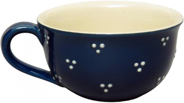 Kaffeeobertasse blau 3 Punkt