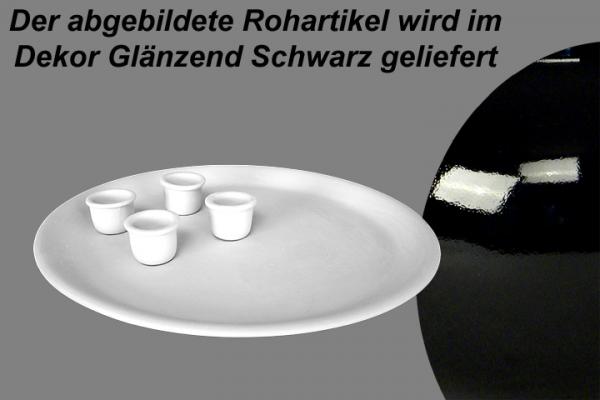 Kerzenteller glänzend schwarz