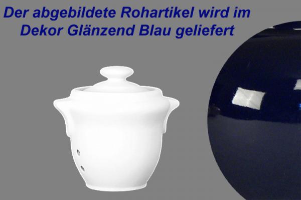 Knoblauchtopf glänzend blau