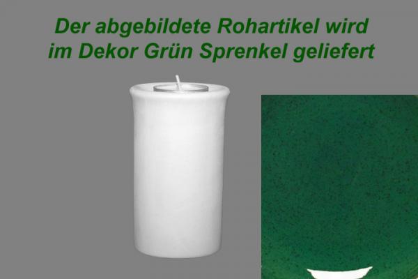 Leuchter Teelicht 11 grün Sprenkel