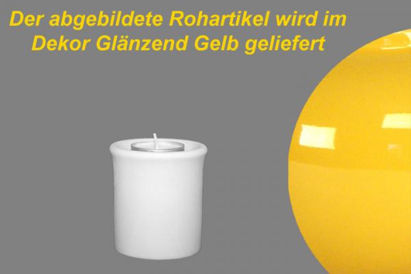 Leuchter Teelicht 7,5 glänzend gelb