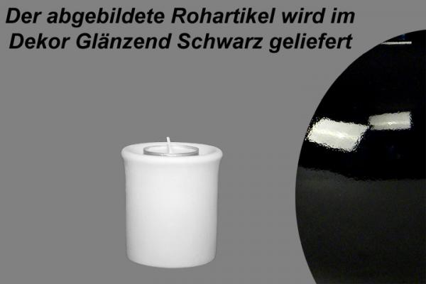 Leuchter Teelicht 7,5 glänzend schwarz