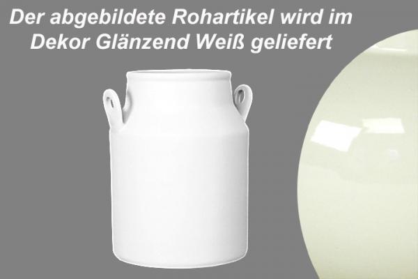 Milchkanne H 23cm glänz. weiß