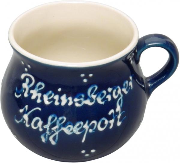 Mollytasse mit Schrift blau 3 Punkt