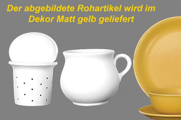 Mollytasse mit Sieb und Deckel matt gelb