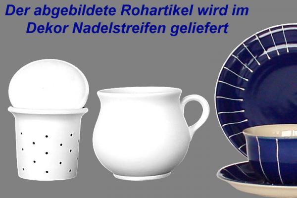 Mollytasse mit Sieb und Deckel Nadelstreifen