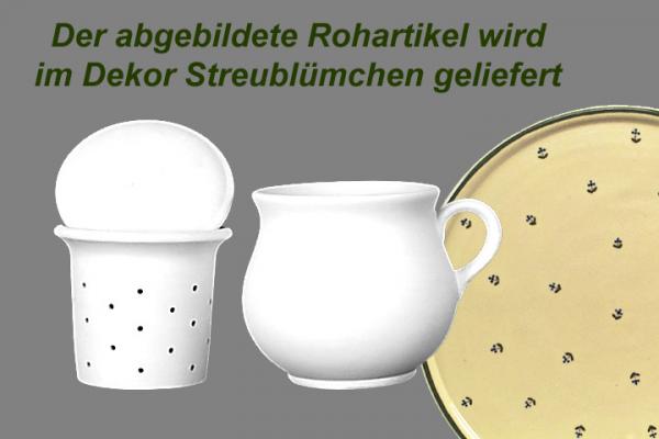 Mollytasse mit Sieb und Deckel Streublume