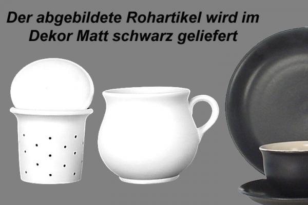 Mollytasse mit Sieb und Deckel matt schwarz