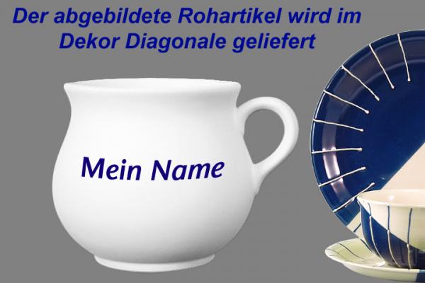 Mollytasse mit Schrift Diagonale