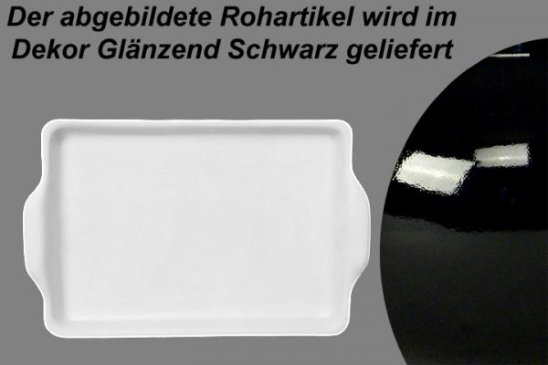 Platte 19 eckig glänzend schwarz