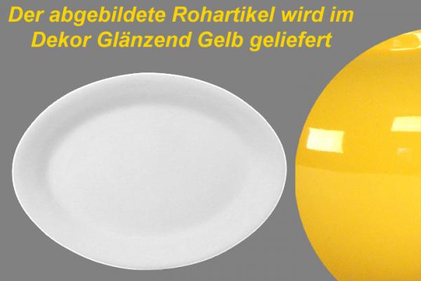 Platte 29 oval glänzend gelb