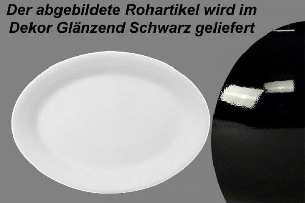 Platte 29 oval glänzend schwarz