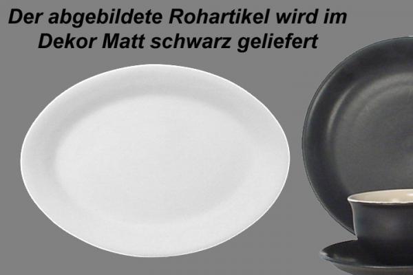 Platte 29 oval matt schwarz