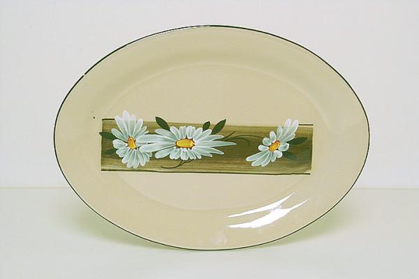 Platte 29 oval Dekor Margueritenblume