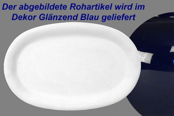 Platte 37 oval glänzend blau