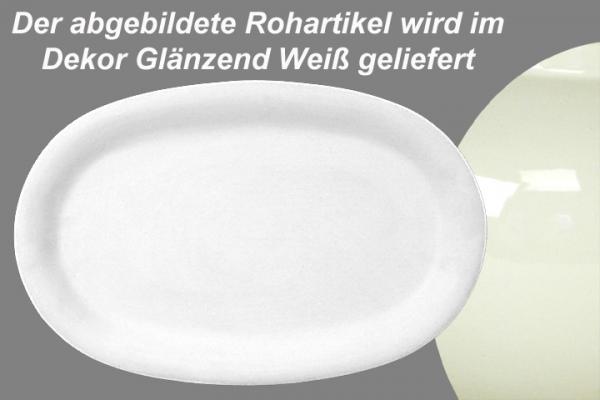 Platte 37 oval glänzend weiß