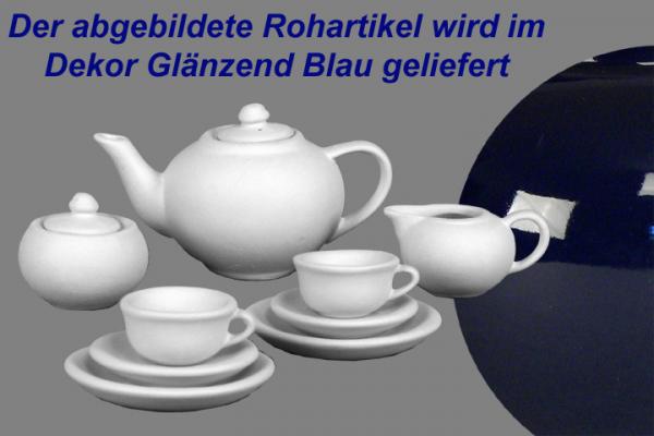 Puppenservice glänzend blau