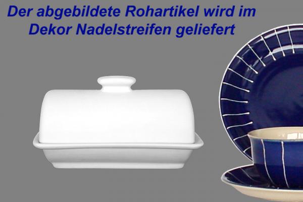 Rollenbutterdose Nadelstreifen blau