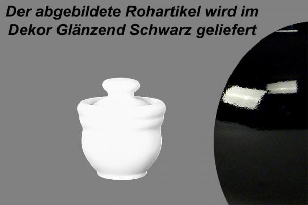 Senftopf glänzend schwarz