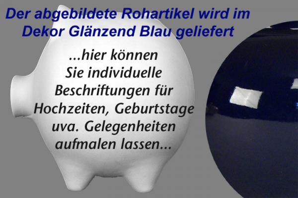 Sparschwein groß glänzend blau