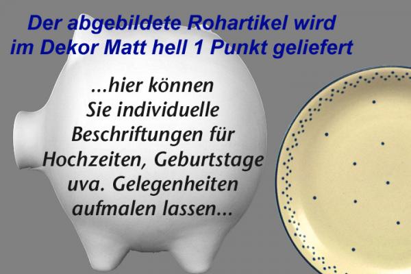 Sparschwein groß matt hell 1 Punkt