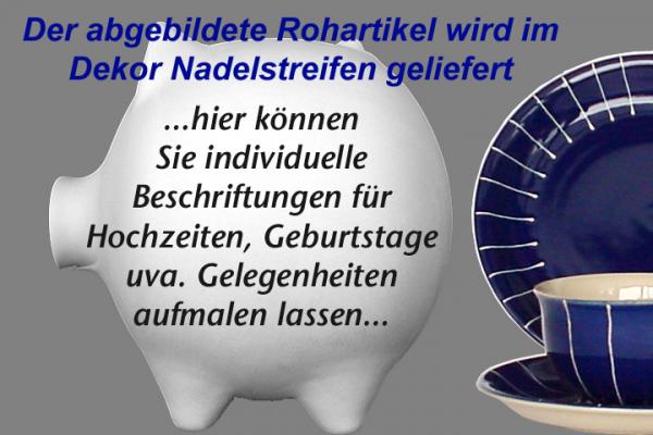 Sparschwein groß Nadelstreifen blau