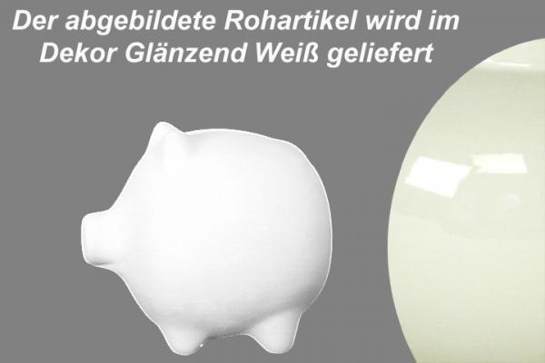 Sparschwein klein glänzend weiß