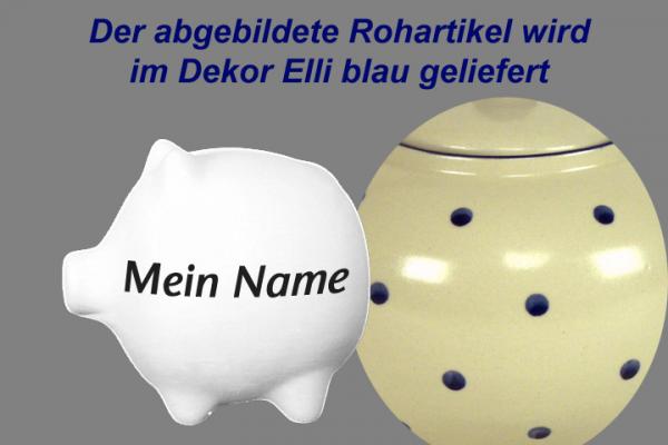 Sparschwein mittel Elli blau